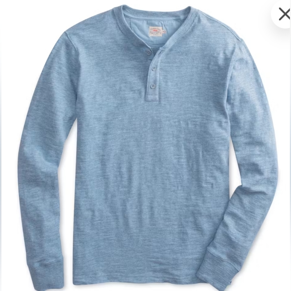 Faherty Men's Slub Cotton Henley Sz. XXL